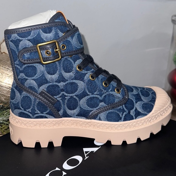 Coach Shoes - Coach denim signature monogram boots